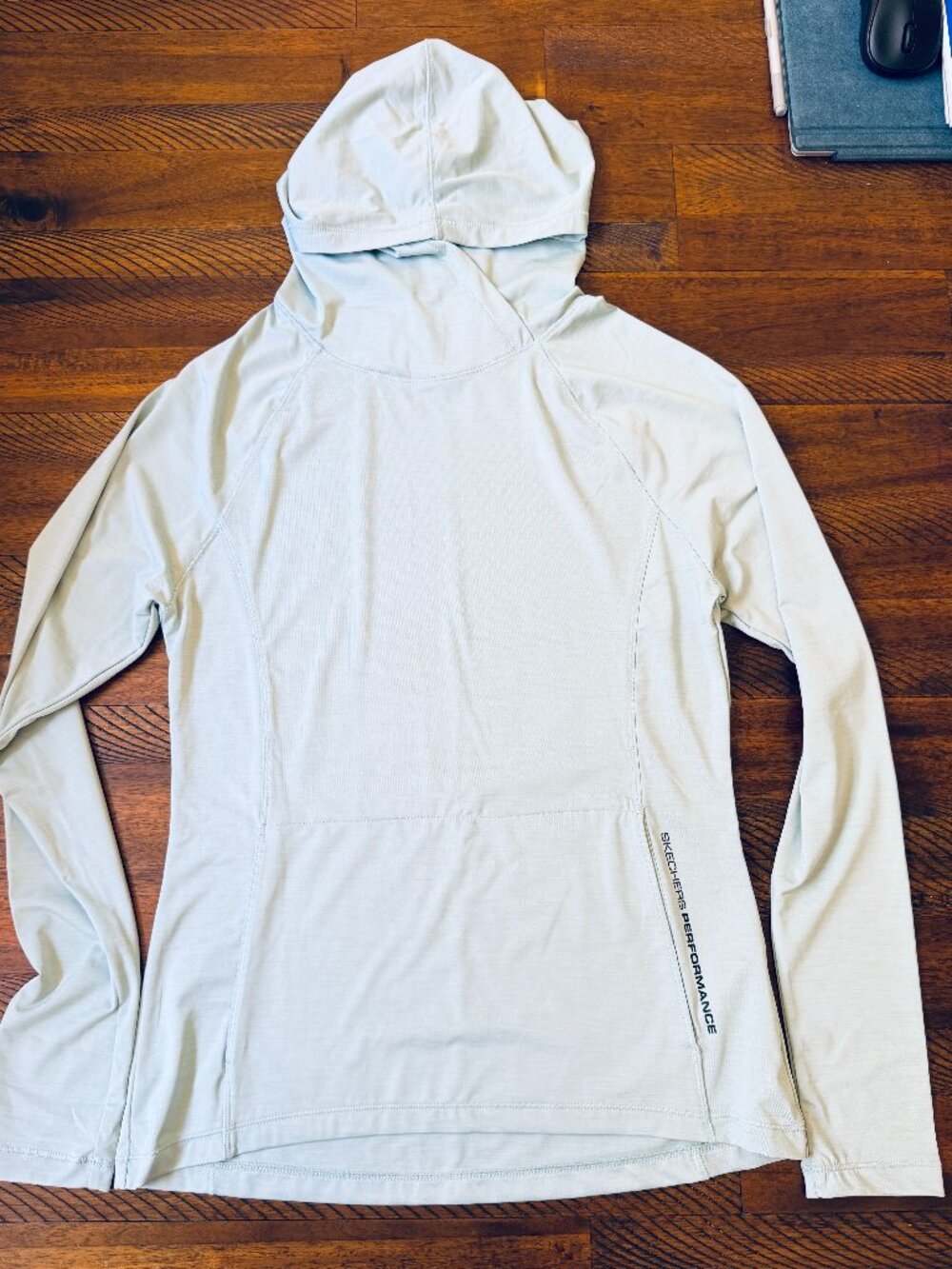 Classic Skechers Performance Light Mint Green Hooded Running Top- S
